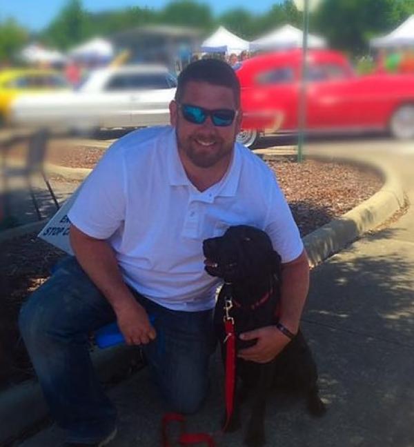 Service dog Daisy with Sergeant Jeremy Milwood