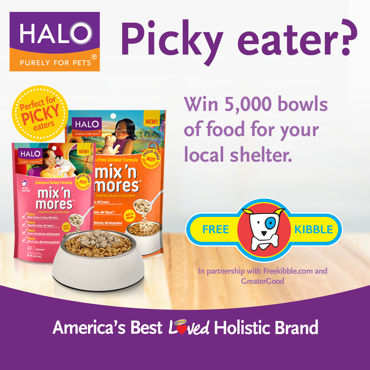 Contest Alert: Your Picky Eater Can Help Feed Shelter Pets! - Halo Pets ...