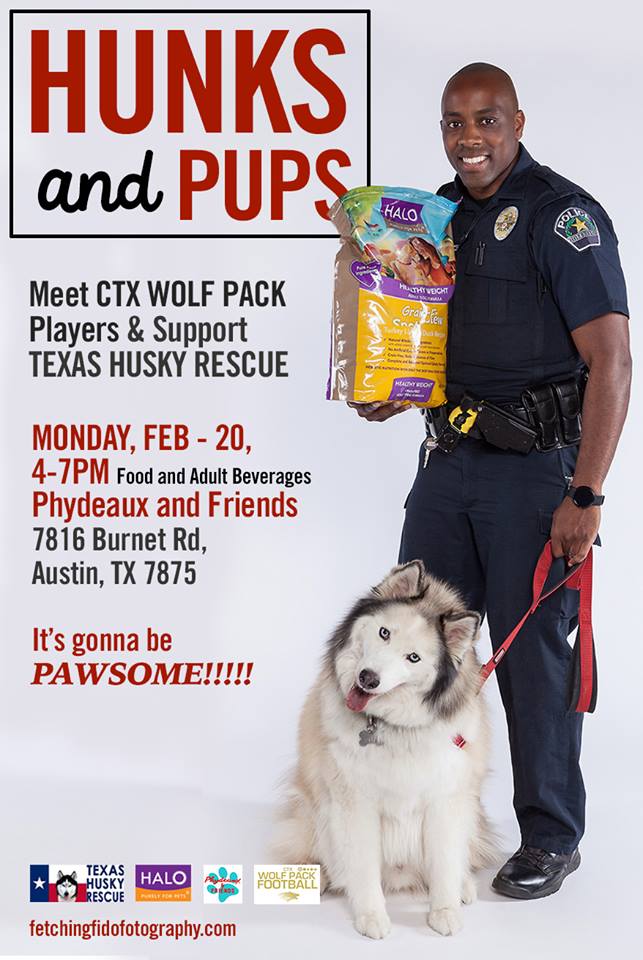 Phydeaux and Friends with Texas Husky Rescue and Halo Pets Food for Hunks and Pups